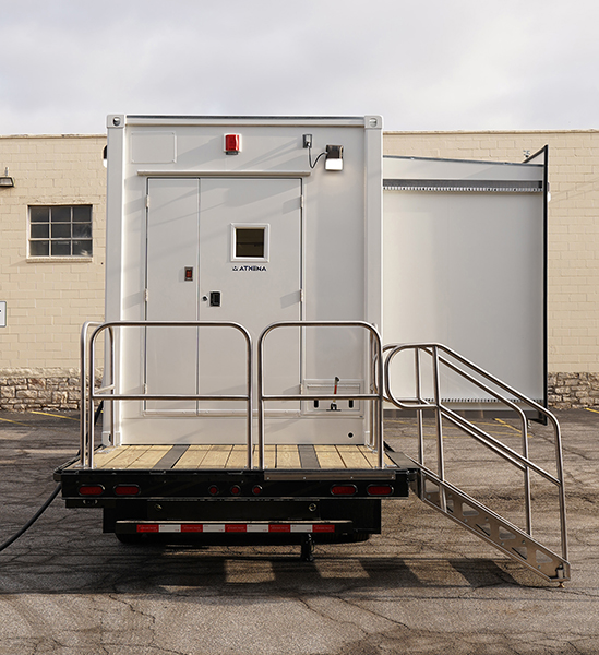 Side view of Athena mobile lab with the expansion out.